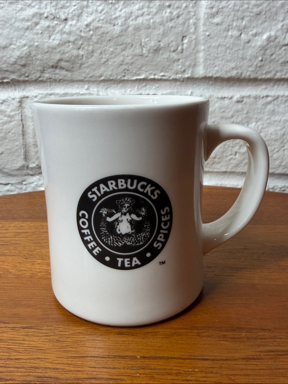 Vintage 2002 Starbucks Barista 16oz Two-side Logo Diner Mug Pike Place 1st Store